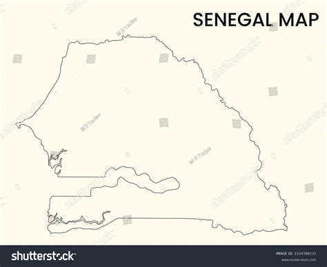 Map Senegal Outline Map Senegal Vector Stock Vector (Royalty Free ...