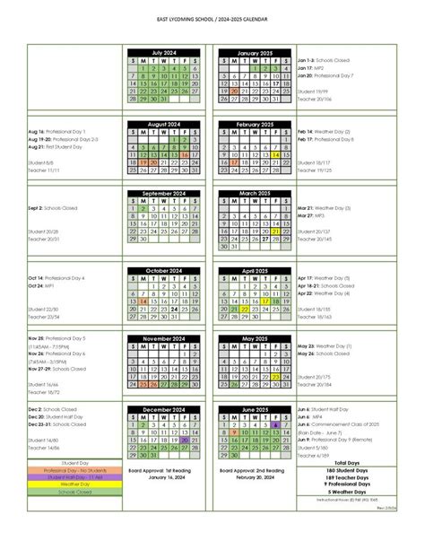 School Year Calendar – East Lycoming School District