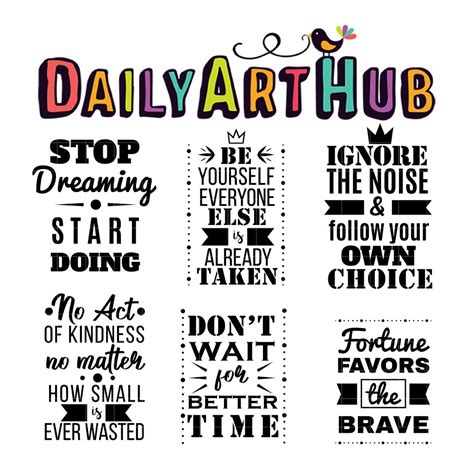 Motivational Quotes Clip Art Set – Daily Art Hub // Graphics, Alphabets & SVG