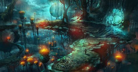 Wallpaper : fantasy art, mushroom, nebula, universe, magic mushrooms, screenshot, computer ...