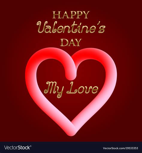 Happy valentines day my love golden text and Vector Image