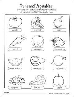 Fruit and vegetables worksheets | Angličtina