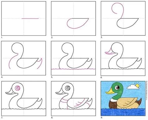 Easy How to Draw a Duck Tutorial and Duck Coloring Page — JINZZY