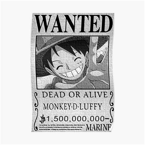 Luffy Wanted Poster 1 5 Billion One piece luffy 1 5 billion berry anime ...