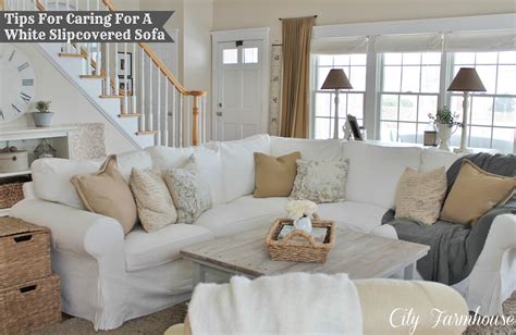 Real Life With A White Slipcover & Keeping It Pretty - City Farmhouse ...