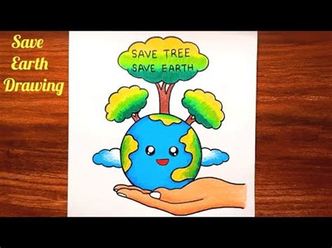 Save Earth Poster Drawing || World Earth Day Poster Making || Earth Day Drawing || Creativity ...