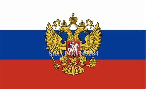 Russia Imperial with Eagle Crest Russian Flag New 3x5ft 150x90cm Polyester National Flag Banner ...