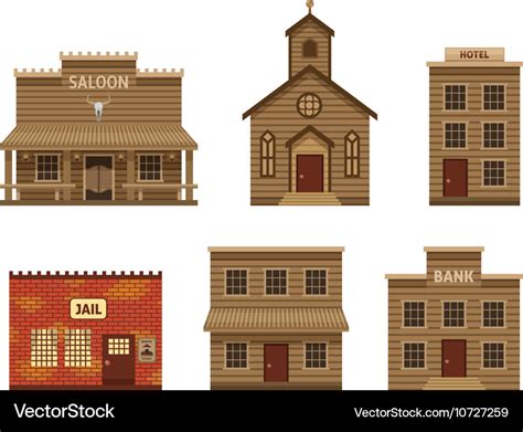 Wild west houses set Royalty Free Vector Image