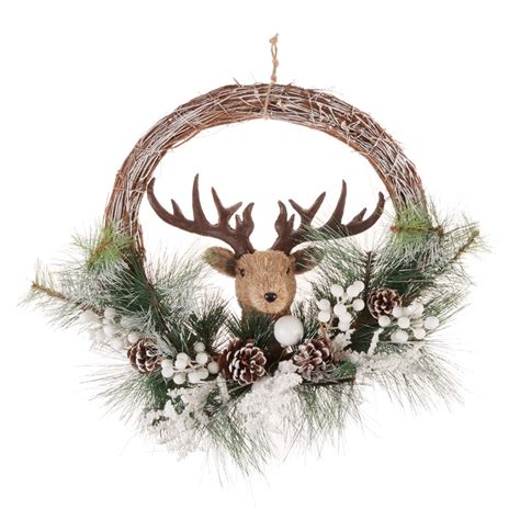 Holiday Time Multicolor Reindeer Christmas Wreath, 18 in - Walmart.com - Walmart.com