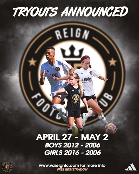 2024/25 Tryouts/Placements Announced | Reign Football Club