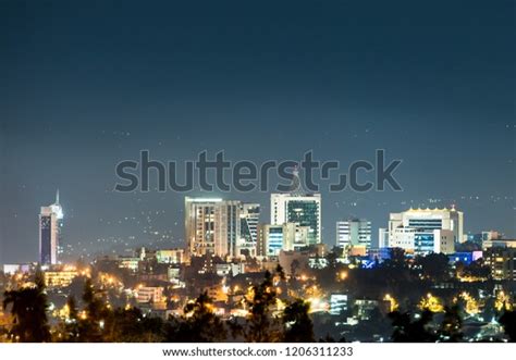 Closeup View Kigali City Skyline Lit Stock Photo (Edit Now) 1206311233