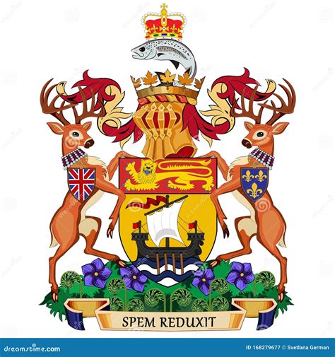 Coat of Arms of New Brunswick in Canada Stock Vector - Illustration of ...