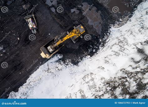 Coal mining open pit stock image. Image of black, machinery - 106672793