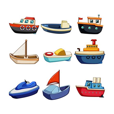 boat toy set cartoon vector illustration 32520877 Vector Art at Vecteezy