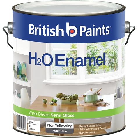 British Paints H2O 4L Semi Gloss White Enamel Paint | Bunnings Warehouse