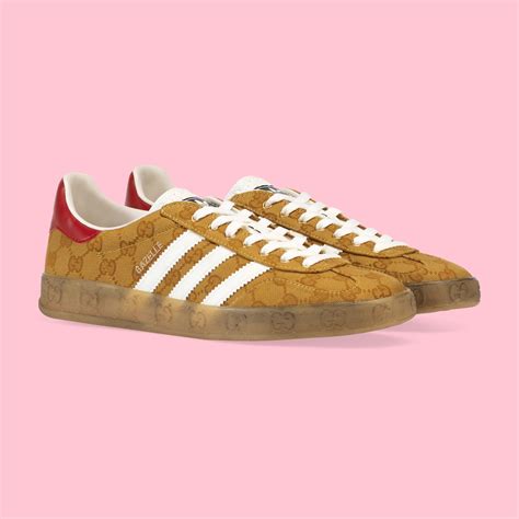 adidas x Gucci men's Gazelle sneaker in beige and brown Original GG ...