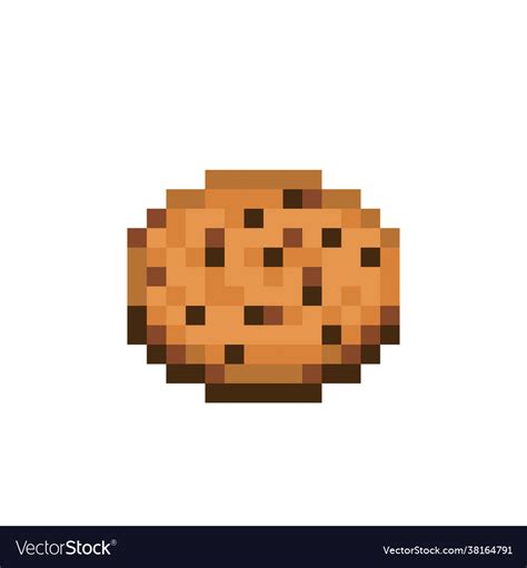 Pixel cookie for 8 bit game assets Royalty Free Vector Image