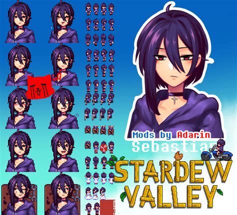 Sebastian Girl Mod for Stardew Valley | Stardew valley