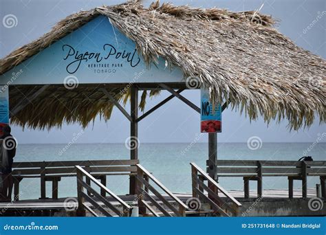 Jetty at the Pigeon Point Heritage Park, Tobago Editorial Stock Photo - Image of idyllic, palm ...