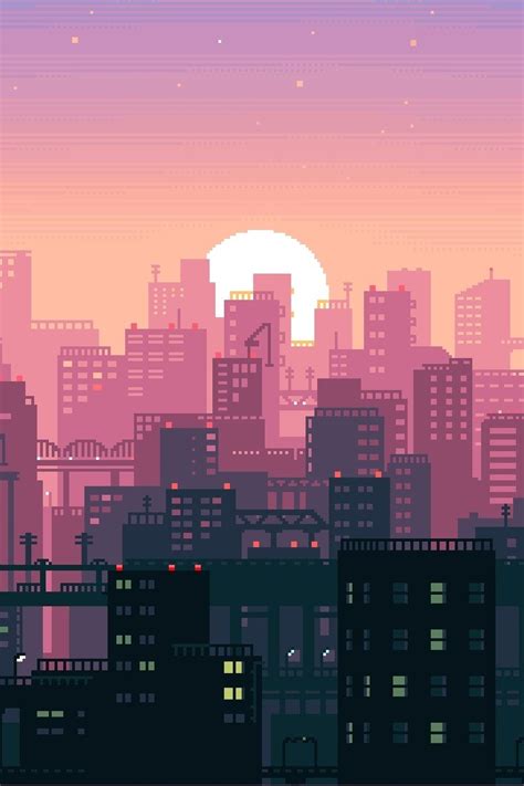 +20 Lo Fi wallpapers | Pixel art background, Pixel city, City iphone ...