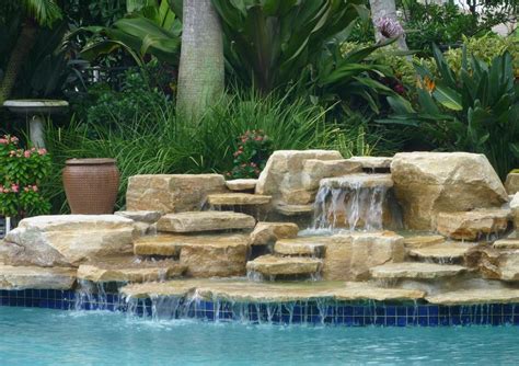 Swimming Pool Waterfall Designs | Pool waterfall, Backyard pool ...