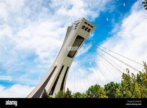 The Montreal tower- Olympic Park Stock Photo - Alamy