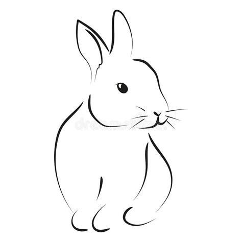 Outline Drawing of Rabbit, Vector Illustration Stock Vector ...