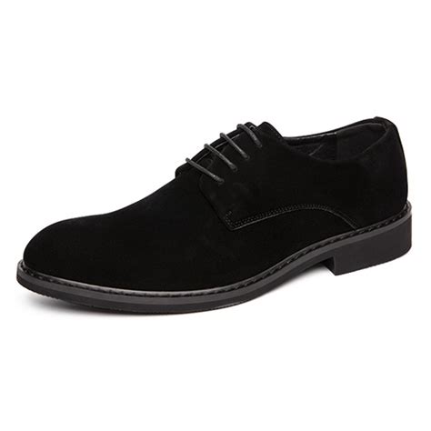 Black Suede Mens Business Prom Oxfords Flats Dress Shoes ...