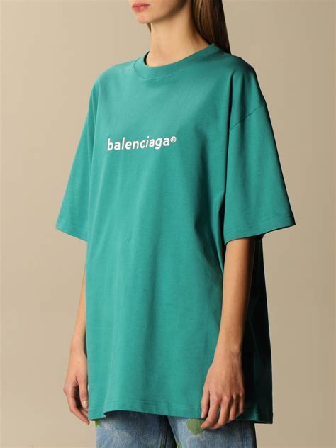 BALENCIAGA: over cotton t-shirt with logo | T-Shirt Balenciaga Women Gnawed Blue | T-Shirt ...