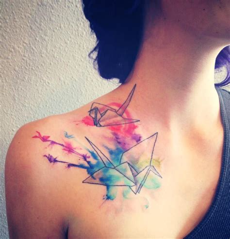 Pin by Tina Milford on Indelible Inspiration | Origami tattoo, Paper crane tattoo, Crane tattoo