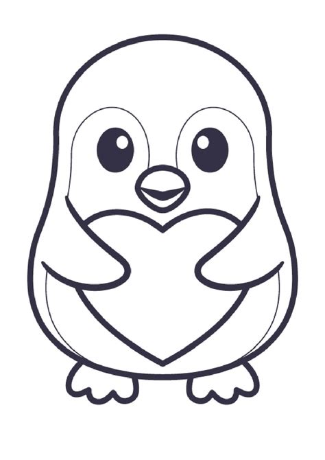 Penguin Holding Heart coloring page - Download, Print or Color Online ...