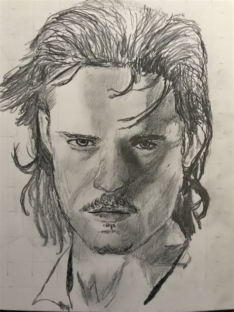 Hand Drawn graphite pencil artwork of William Turner from Pirates of ...