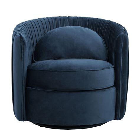 Pleated Velvet Swivel Accent Chair in Navy Blue - Walmart.com - Walmart.com