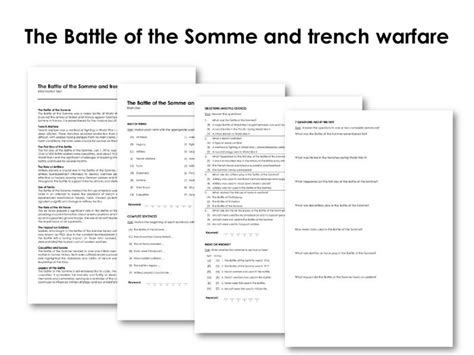 The Battle of the Somme and trench warfare | Teaching Resources