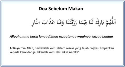 Doa Sebelum Makan Dan Setelah Makan Atau Minum Beserta Latin Dan ...