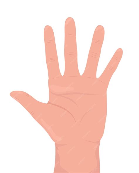 Premium Vector | Palm with spread fingers semi flat color vector hand gesture