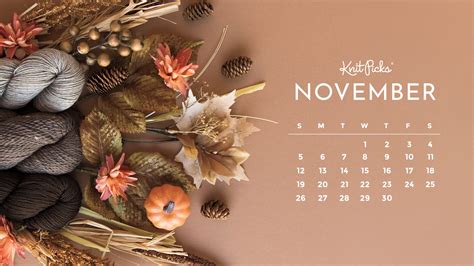 Free Downloadable November 2023 Calendar - The Knit Picks Staff ...