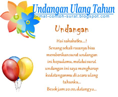 Contoh Surat Undangan Ulang Tahun Dalam Bahasa Indonesia – Berbagai Contoh