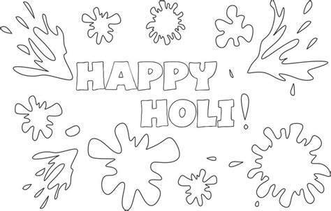 Happy Holi Coloring printable page 2 for kids