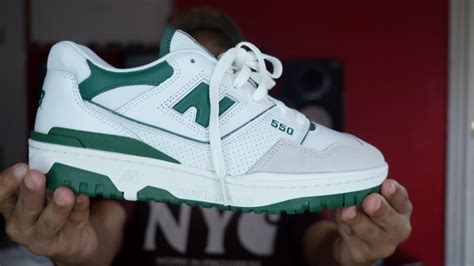 New Balance 550 White Green Review | Sizing | On Feet 2021 - YouTube