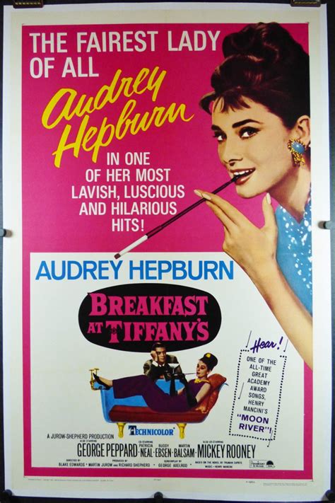 BREAKFAST AT TIFFANY'S, Original Audrey Hepburn Linen Backed Movie ...