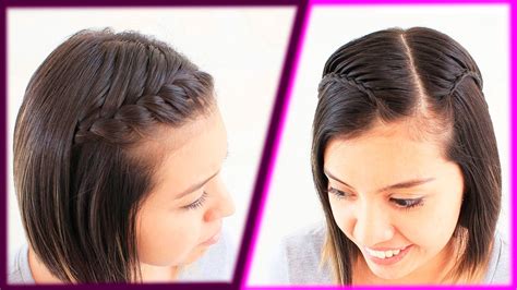 Peinados fáciles para cabello corto | Peinado con trenza | hairstyle for short hair - YouTube