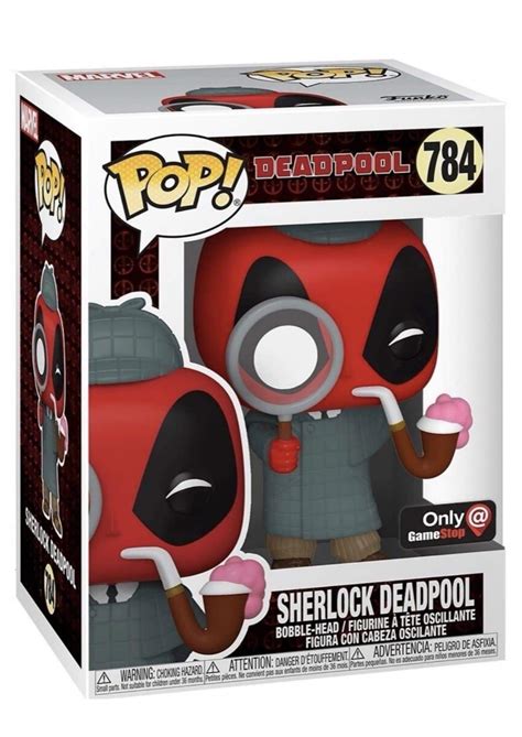 FUNKO MARVEL DEADPOOL 30TH ANNIVERSARY POP! SHERLOCK DEADPOOL VINYL FIGURE GAMESTOP EXCLUSIVE