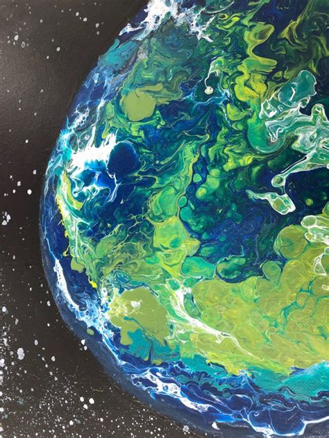 Original Painting Planet Earth contemporary wall art | Etsy