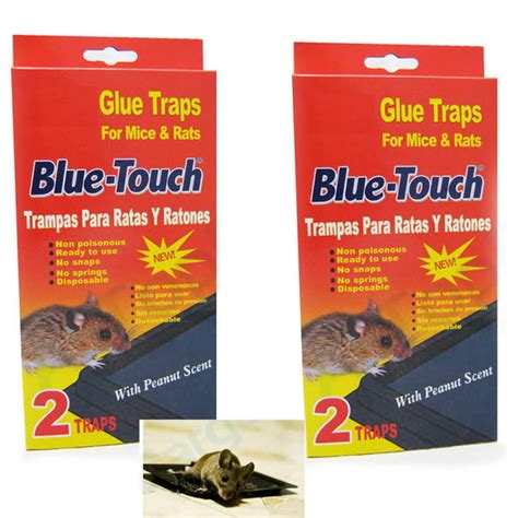 4 Mouse Traps Sticky Glue RAT Mice Trap Disposable Boards Pest Baited ...