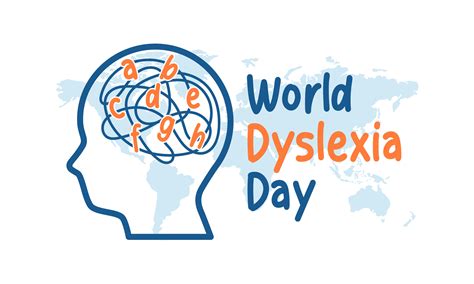 World Dyslexia Day Illustration minimalist linear style. Outline logo of Dyslexia Day. line head ...