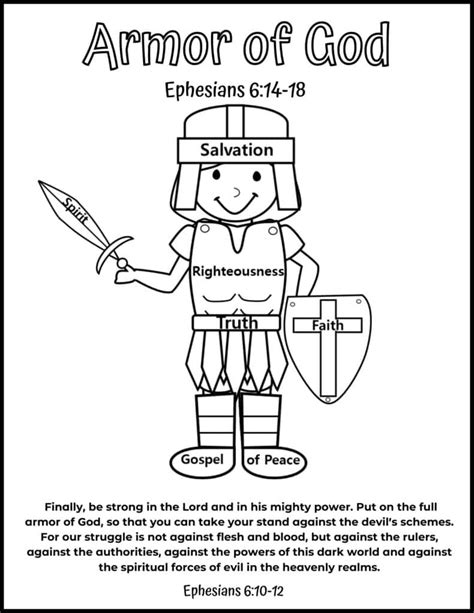 Free Printable Armor of God Coloring Pages