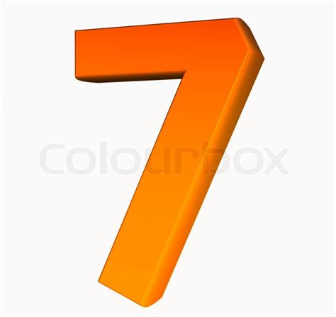 Orange alphabet. Number 7 3d isolated on white. | Stock Photo | Colourbox