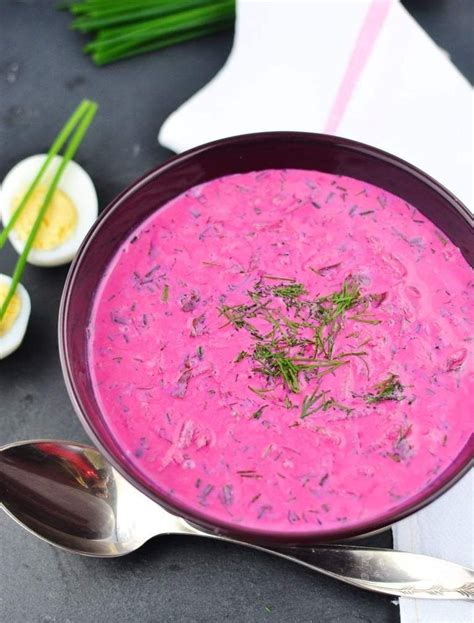 Polish Chilled Beet Soup (Chlodnik) | Beet soup, Chilled soup recipes, Beetroot soup