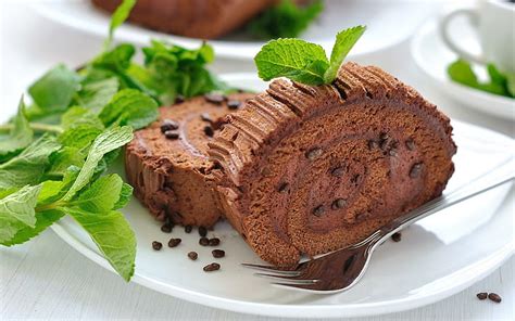 HD wallpaper: Food Pictures For Desktop, sliced rolled chocolate cakes | Wallpaper Flare